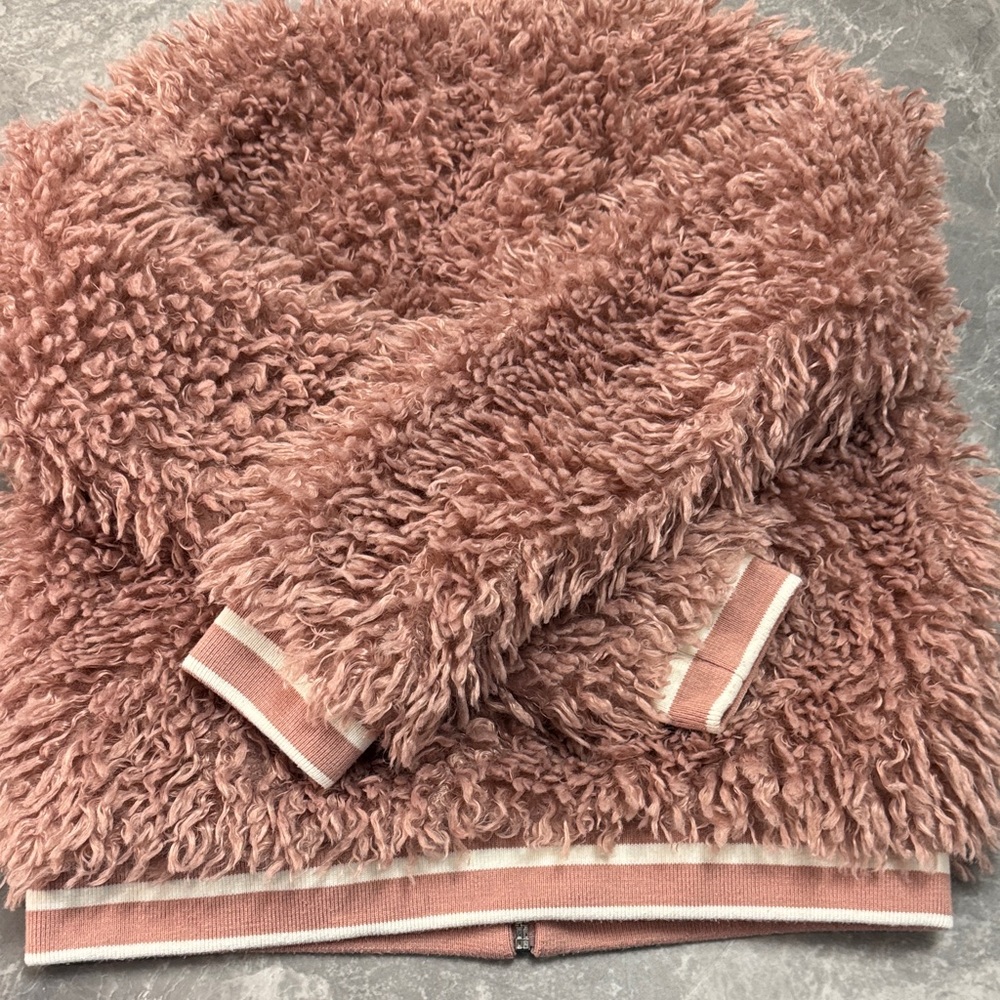 Zara Basic Fuzzy Zip-Up Jacket Medium - image 7